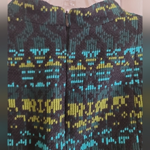 Akris Punto Green Multi Tweed Sheath Dress 8 Sleeveless V-neck - Picture 10 of 12